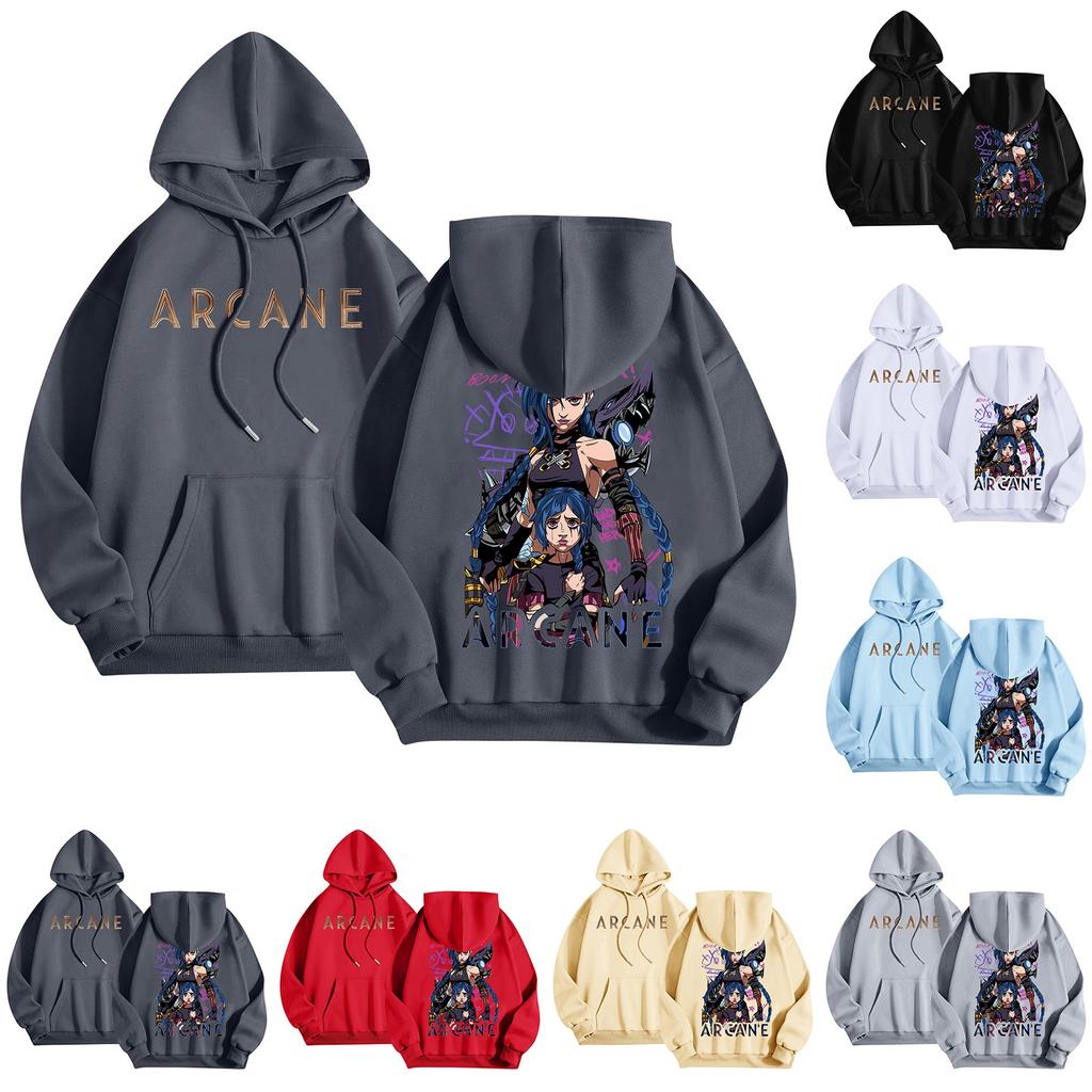 Женская мода O-образный вырез с длинным рукавом и принтом, толстовка с капюшоном