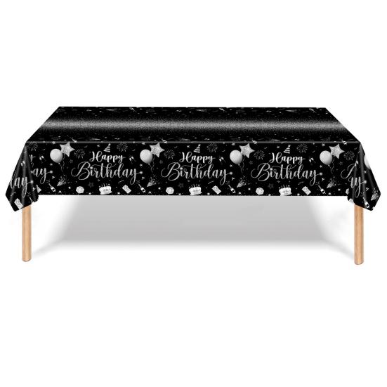 Скатерть «С Днем Рождения», водонепроницаемая, устойчивая к пятнам, прямоугольная одноразовая пластиковая защитная крышка для обеденного стола