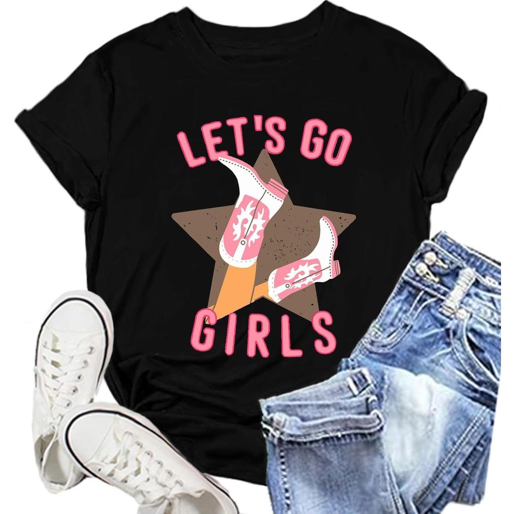 Western Shirts for Women Cowgirl Tshirt Country Themed Tee Tops