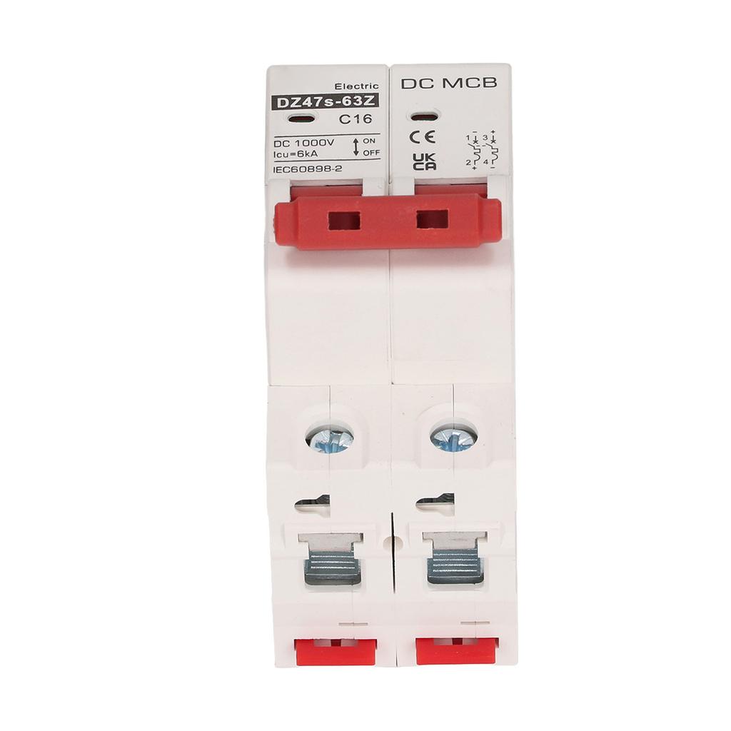 2P Мини-автоматический выключатель с защитой от перегрузки на DIN-рейку для солнечной фотоэлектрической системы DC 1000 В 16 А