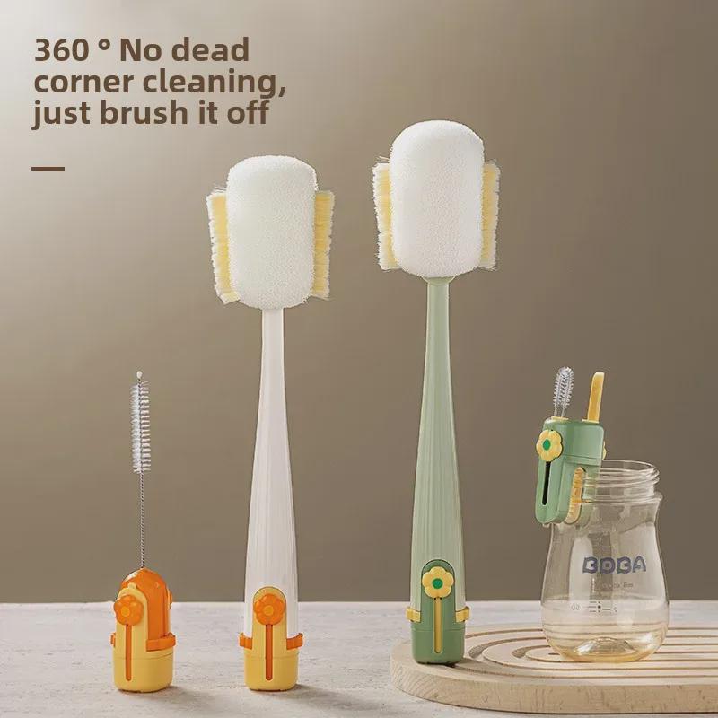 Щетка для чистки чашек и детских бутылочек «пять в одном» с длинной ручкой