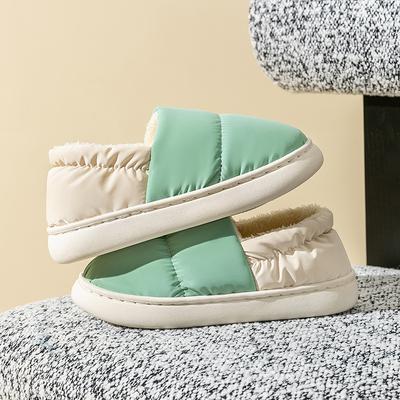 Зимние хлопковые тапочки Домашние тапочки Женские дышащие пуховые толстые теплые хлопковые туфли на каблуке