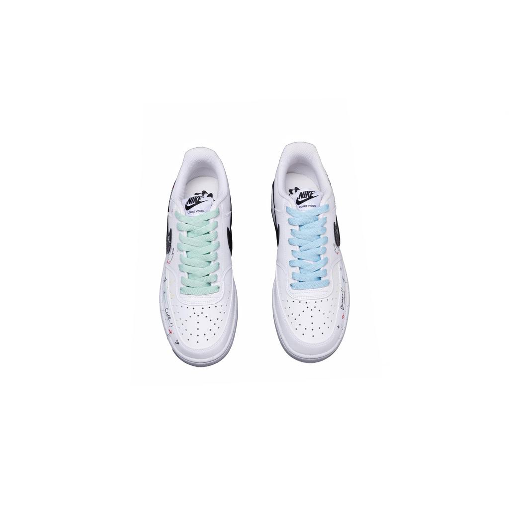 Nike Court Vision 1 Износостойкие Низкие Скейтбордические Кроссовки Мужские Сине-Зеленые Несочетающиеся DH2987-101(Команда1058-)
