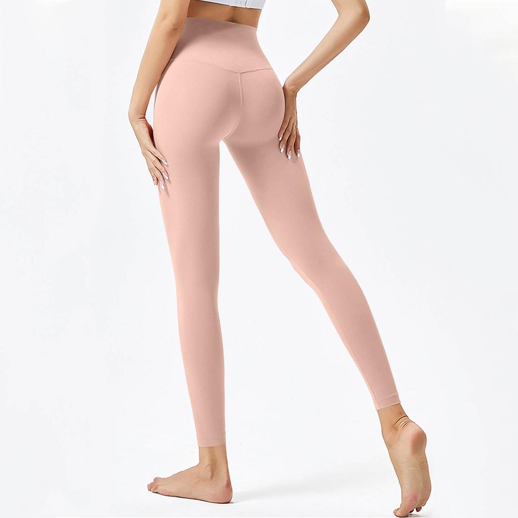 Женские модные однотонные штаны для йоги с высокой талией, узкие спортивные штаны для фитнеса