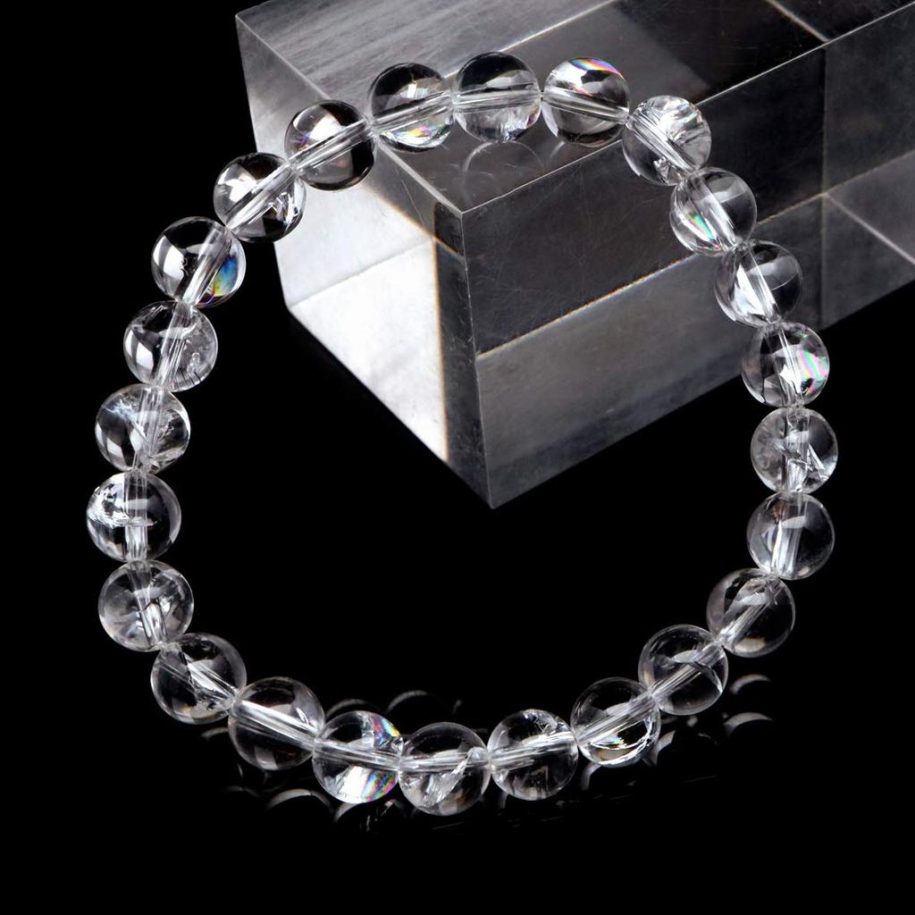 Кристальный браслет Ирис Кварц Натуральный Радужный 8мм Радужный Натуральный Камень Камень Силы Внутренний Диаметр 21см [ЗОЛОТОЙ КАМЕНЬ] Прибл.