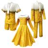 2024 Yellow Gradient Long-Sleeve Beer Costume with Shorts and Trousers