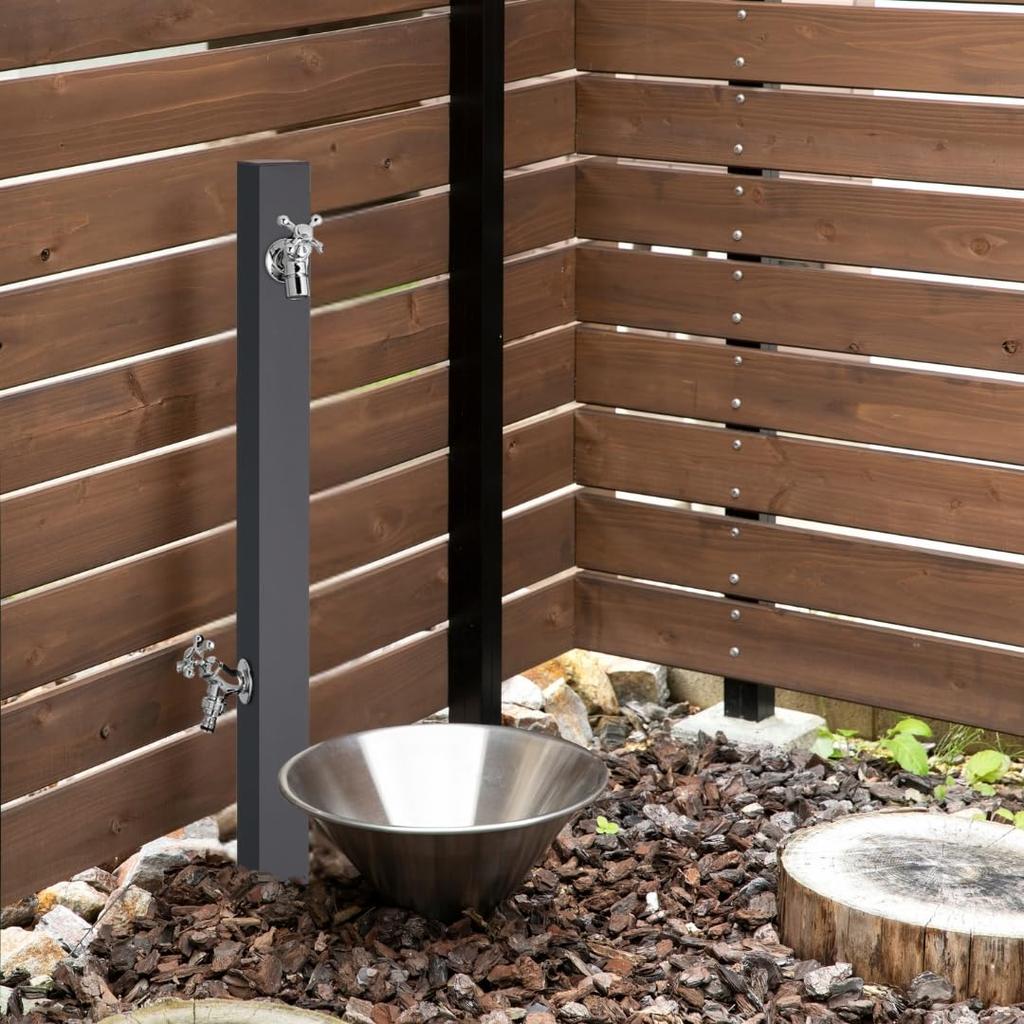 UNISON Sprestand 60 Solid Water Set of 2 Width 60 x Height 800 x Depth 60 Tap, Off-Black, Faucets, Silver, 600562320, (1,100)