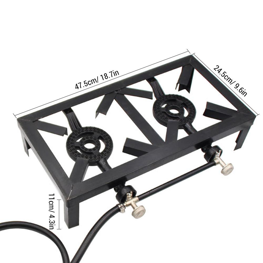 Outdoor Propane Gas Burner Double Cast Iron Stove for Patio Camping BBQ Cooking (US Standard)