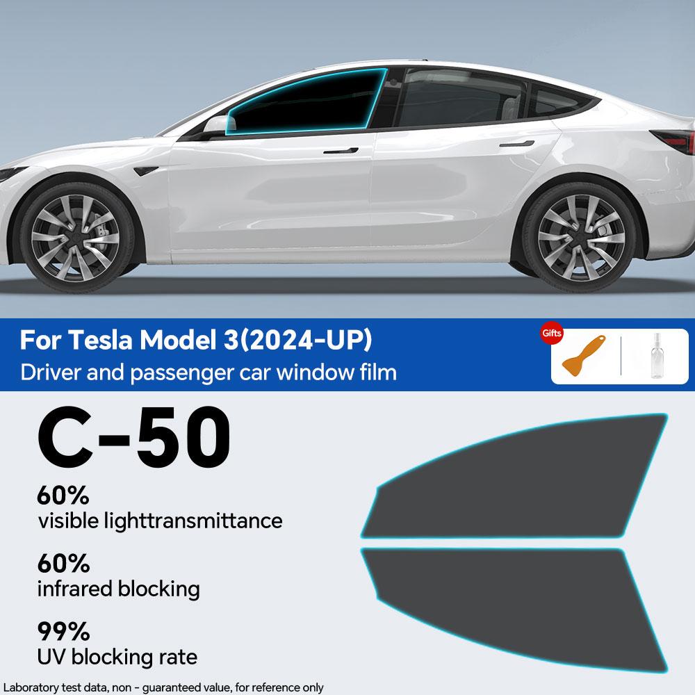 Предварительно вырезанная пленка для тонировки стекол автомобиля Tesla Model 3 2024 Highland Автомобильные наклейки Пленки керамические солнечные УФ-защитные пленки