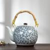 High Temperature Resistant Ceramic Teapot 1000ml Office Tea Pot Filter Household Blue and White Porcelain Kettle