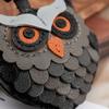 Genuine Leather Handmade Owl Bag Charm Pendant,Sheepskin Keyring Hanging Ornament,Backpack Handbag Schoolbag Purse Decoration