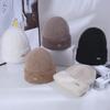 Hat Women's New Warm Rabbit Fur Knitted Hat Windproof Ear Protection Plush Wool Hat