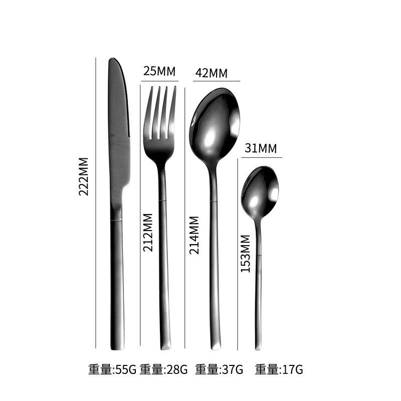 Stainless Steel Tableware Hot-selling Light Luxury Simple Hotel Steak Knife Fork Spoon Dessert Spoon