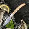 Ножи для устриц с деревянной ручкой, открывалка из нержавеющей стали для раковин гребешка, резак с кожаным чехлом, инструменты для открывания морепродуктов