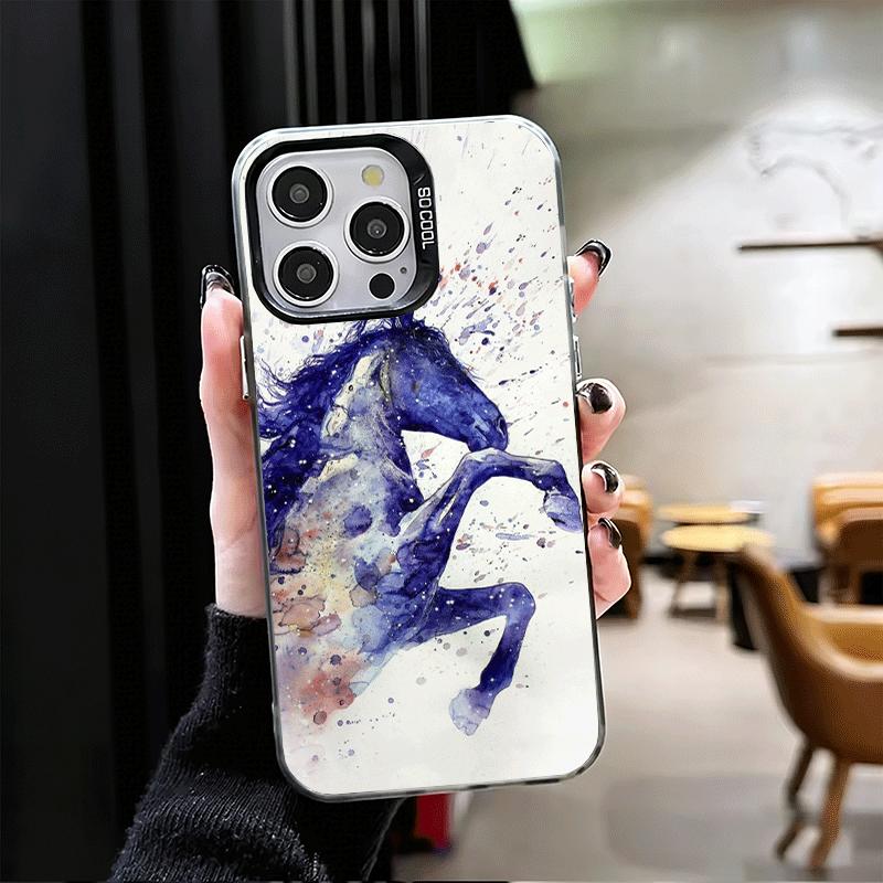 Масляная живопись Лошадь Ударопрочный чехол для телефона для iPhone 17 Air 16 16E 15 Pro Max 14 Plus 13 Mini 12 Задняя крышка Защита от падения Fundas
