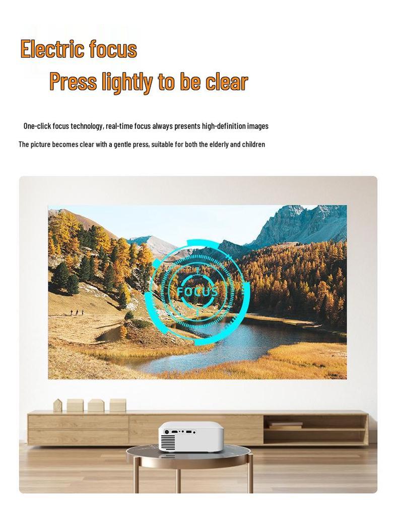 Портативный HD-проектор для электронной коммерции V318: Металлический поворотный механизм, прямая проекция на стену