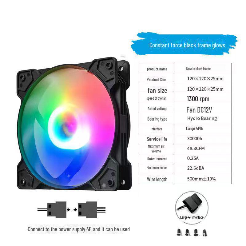 12 см RGB светодиодный бесшумный вентилятор охлаждения для корпусов настольных компьютеров