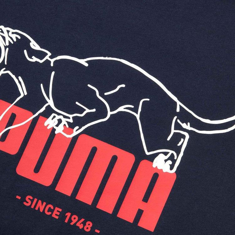 Новая мужская футболка PUMA Basic GRAPHICS, темно-синяя 06 690665-06