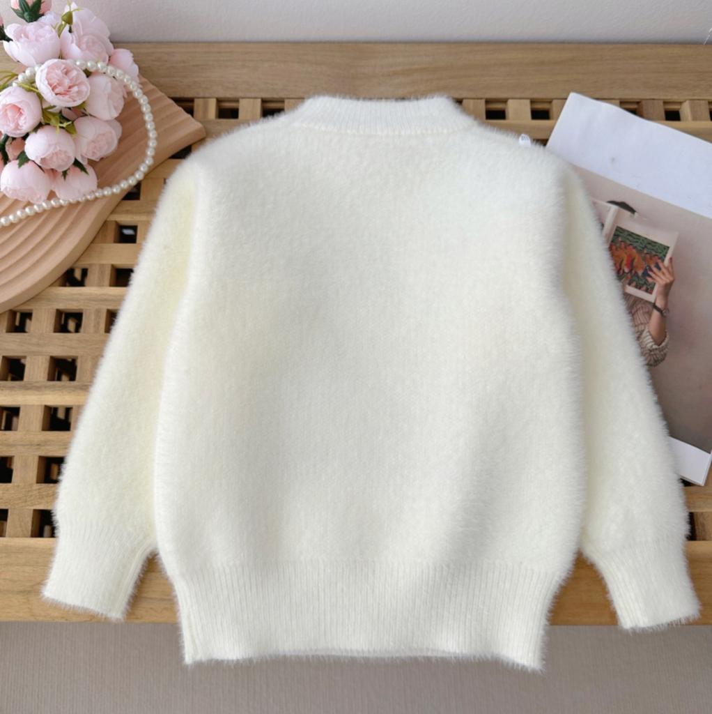 И зимние детские свитера, пуловеры, топы для девочек, круглый вырез, вязаные топы