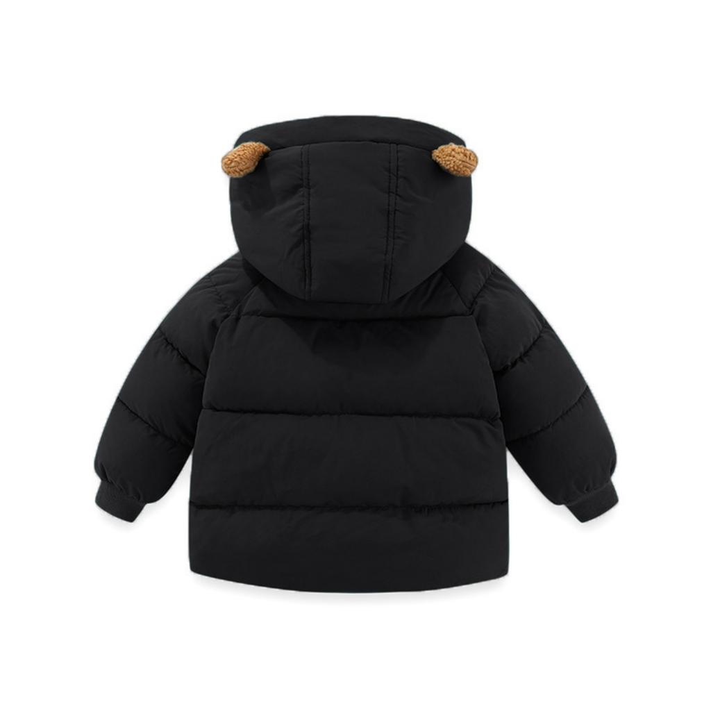 Children's Casual Solid Color Casual Hooded Thick Down Jacket For Boys And Girls