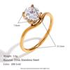 E.B.belle Water Droplet Shape Rhinestone Distortion Ring Gold/SIlver Color Stainless Steel Jewelry For Women Fashion Charm Gift
