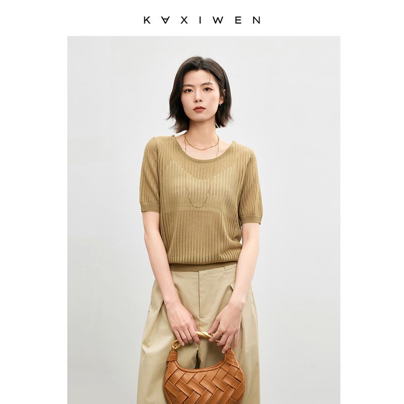 Acetic acid fashion lace up knitted sweater