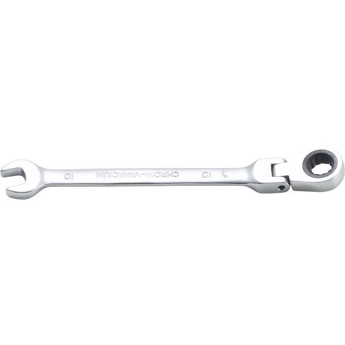 Clé mixte à cliquet - BGS - 10 mm - Denture fine - Inclinaison bec 15°