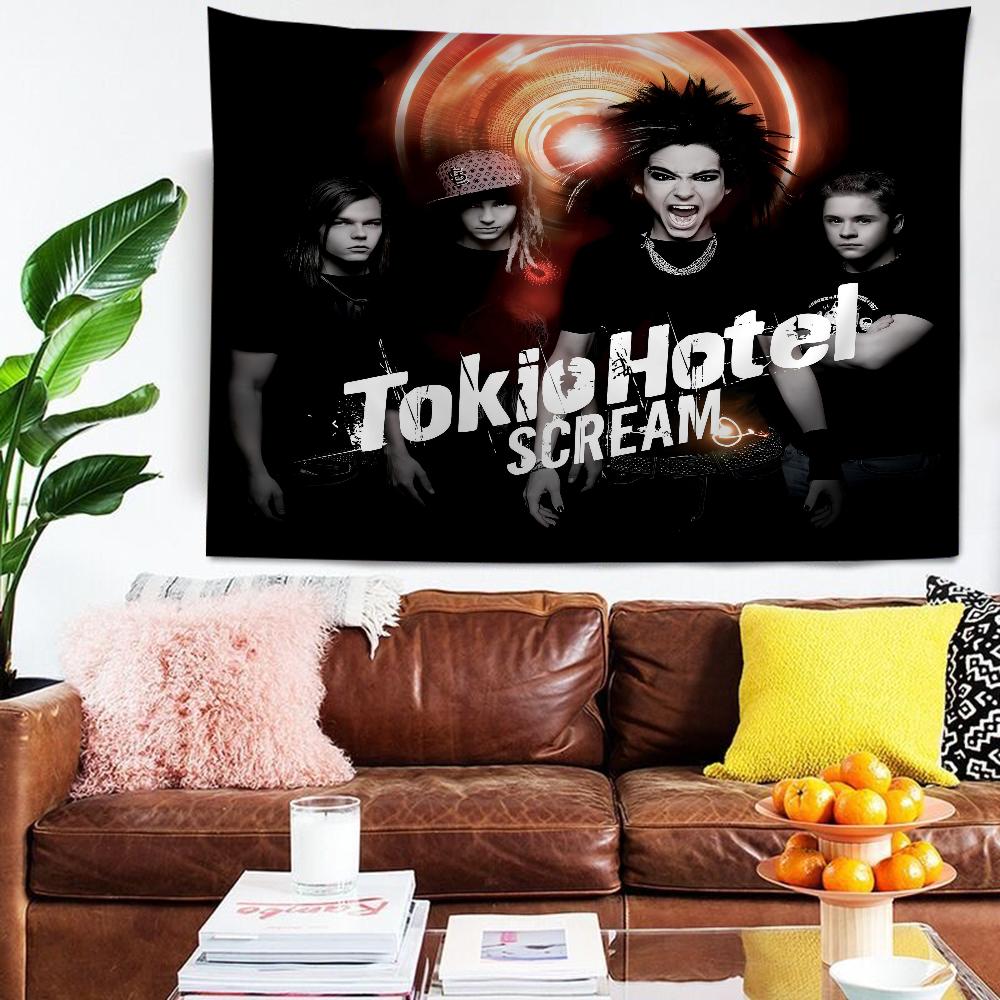 Tokio Hotel Рок-группа Билл Каулитц Сделай сам Настенный гобелен Подвесной Таро Хиппи Настенные ковры Общежитие Домашний декор
