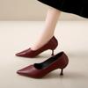 Роскошные туфли-лодочки для женщин на каблуке, женские туфли на среднем каблуке, шпильки, высокие сандалии 2024 года, элегантные коричневые туфли на маленьком каблуке, сексуальные