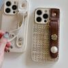 Жемчужный Ремешок на Запястье Цветной Плетеный Чехол с Полным Покрытием Противоударный Чехол для Телефона Для iPhone