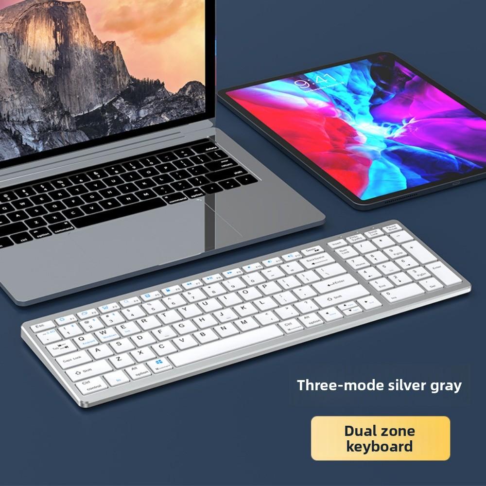 Беспроводная перезаряжаемая мини-тихая клавиатура и мышь Bluetooth, 3 режима для iPhone iPad Huawei