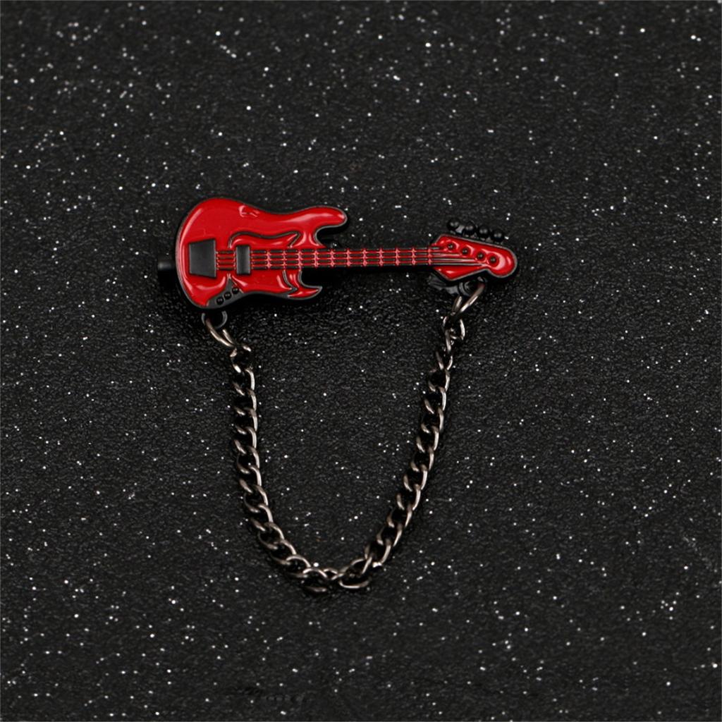 Rinhoo Vintage Imitation Shell Guitar Violin Brooch Pin For Women Luxury Punk Rhinestone Musical Instrument Enamel Badge Jewelry