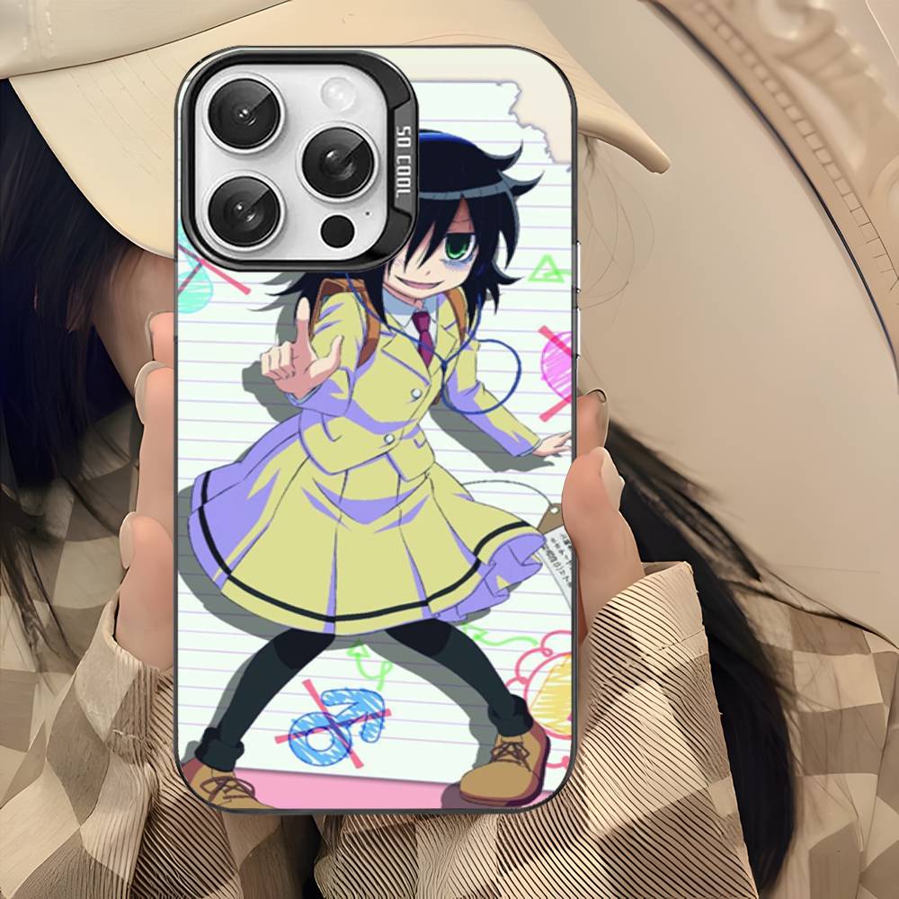 Чехол для телефона Watamote K-Kuroki T-Tomoko для IPhone 17 16 15 14 13 12 11 Pro Max Цвет Черный Матовый Чехол