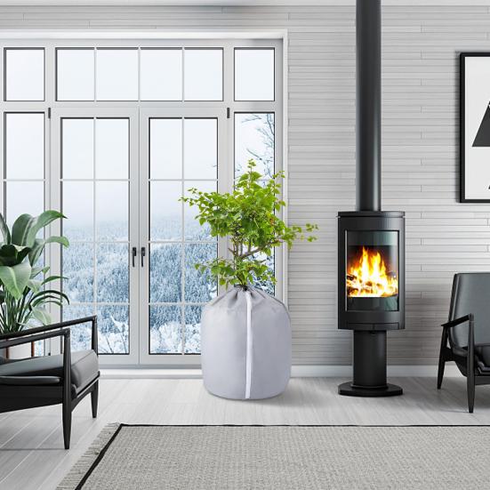 Insulation Cover for Plant Pot Winter Plant Protection Bag Anti-Frost Plant Cover with Zipper Drawstring for Potted Plants Fruit Trees Shrubs