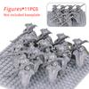 11pcs Medieval Elf Rohan Soldiers Guard Army Lotr Action Figures Mini Bricks Doll Assemble Building Blocks MOC DIY Toys for Kid Gifts