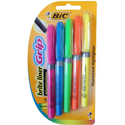 Набор хайлайтеров BiC Briteliner Grip 5 шт. (сортированный)