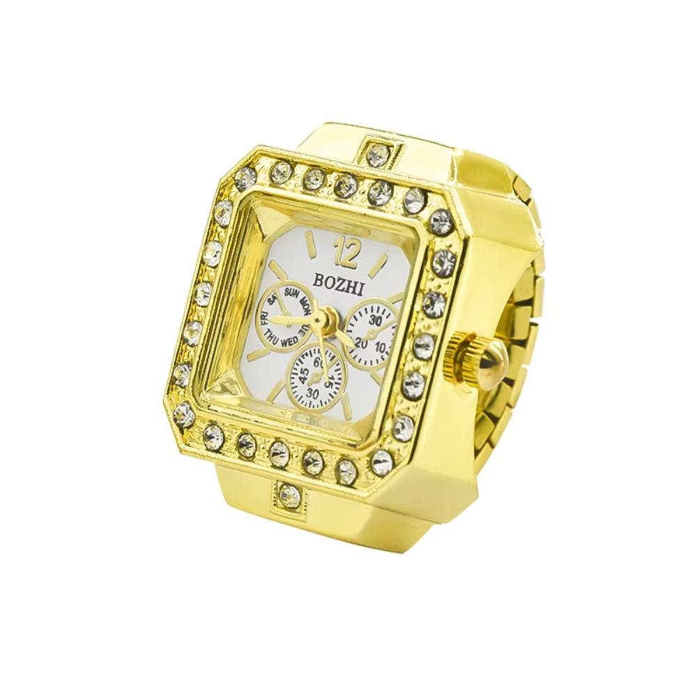 Punk Rings Jewelry Clock Heart Shape Finger Watch Ring Cool Roman Quartz Watch Women