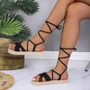 Women's Trend Strappy Velvet College Beach Vacation Style Flat Sandals