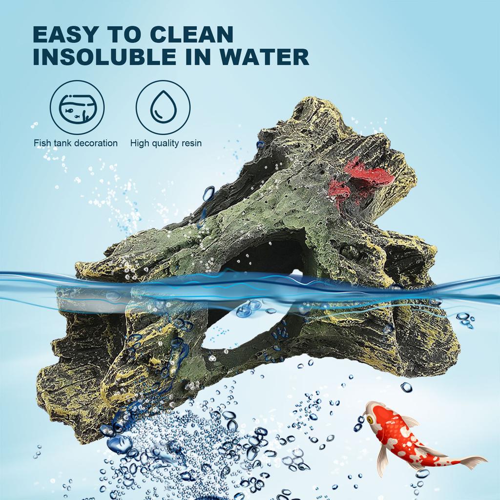 Aquarium Hollow Tree Tunnel Cave Ornament Fish Reptile Hiding Shelter For Aquarium Fish Tank Landscaping Decoration Background