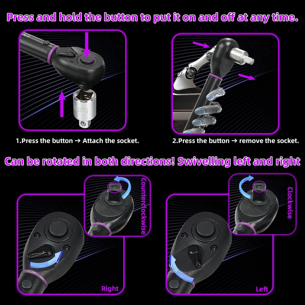 UYECOVE Torque Mm Tire High Accuracy Dual Left and Right 72 Feed Quick Easy To Calibration Japanese Instruction Storage Case Included Wrench, Car,