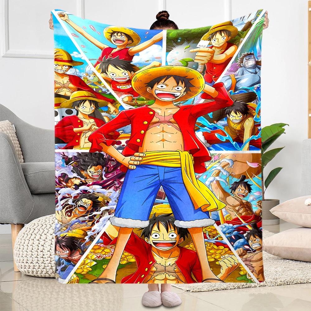 One Piece Adventure Blanket Warmthful Decor Suitable for Bed Livingroom Couch for All Occasions Playful Design Best Holiday Gift for Friends Family