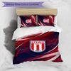 Stoke City Football Printed 3 Pieces Bedding Set, Comfortable Skin Friendly Bedroom Duvet Cover Set
