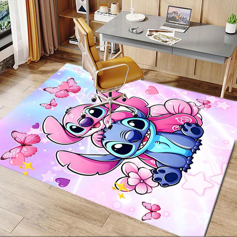 Office Rug Stitch, Cute theme 3D Printed Anti-Slip Rug-Machine Washable for Living Room