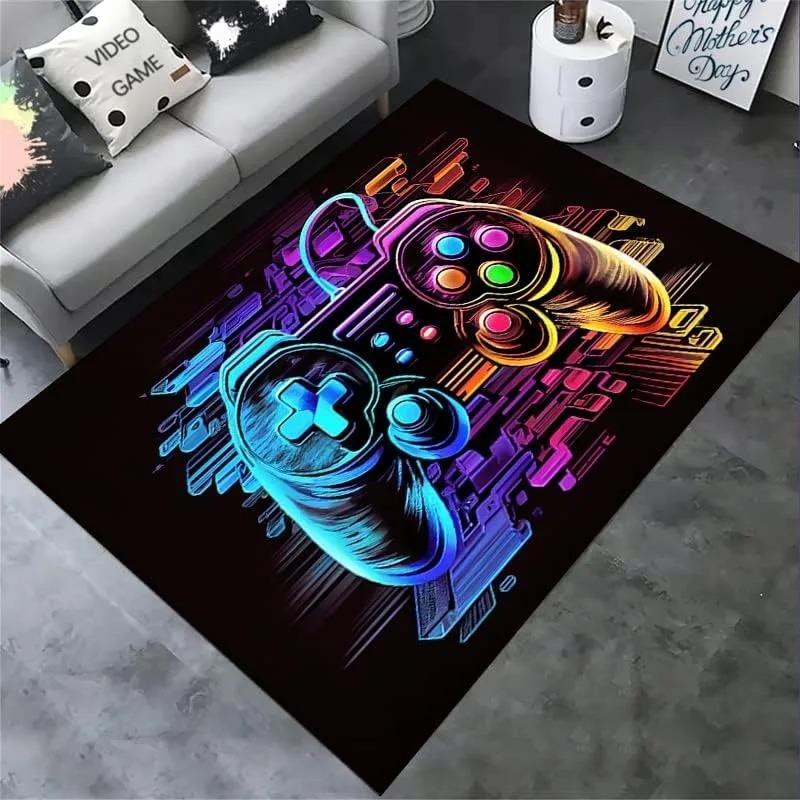 Игровой ковер для комнаты мальчика, повседневный ковер для геймера с дизайном контроллера, коврик для игровой комнаты, декор спальни, нескользящий, машинная стирка