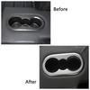 For Volkswagen VW Tiguan MK2 2017-2019 Rear Seat Water Cup Holder Cover Trim Stainless Steel Interior Sticker