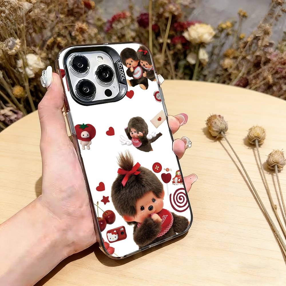 Cute M-Monchhichis Phone Case For iPhone 17,16,15,14,13,12,11 Plus,Pro Max,XS,Colorful Silver Phone case Funda Cover
