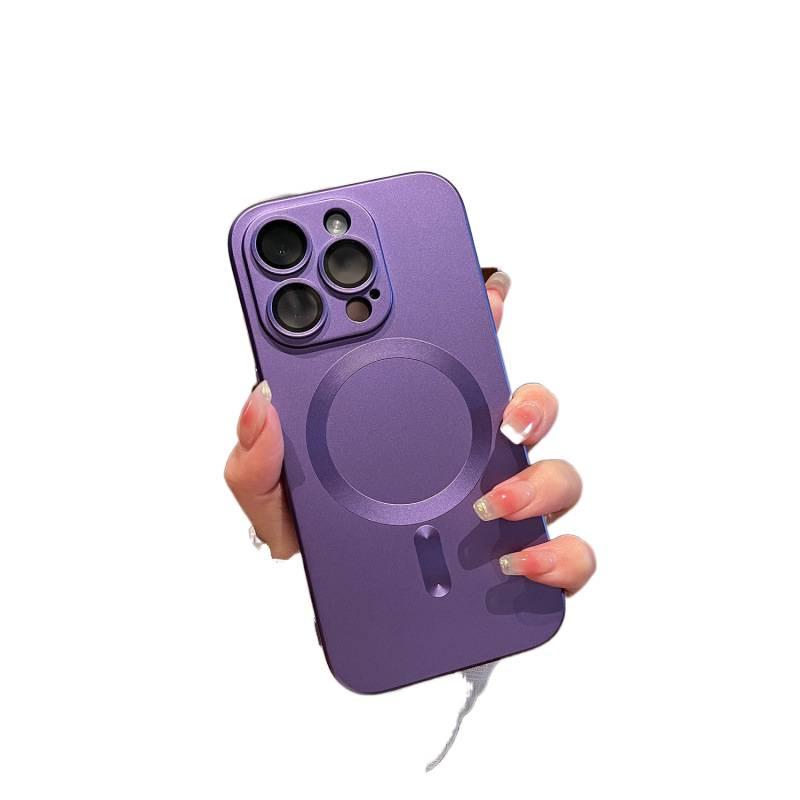 Матовый металлический магнитный чехол для iPhone 17 Pro Max с защитной пленкой для объектива Apple 16, однотонная защитная крышка