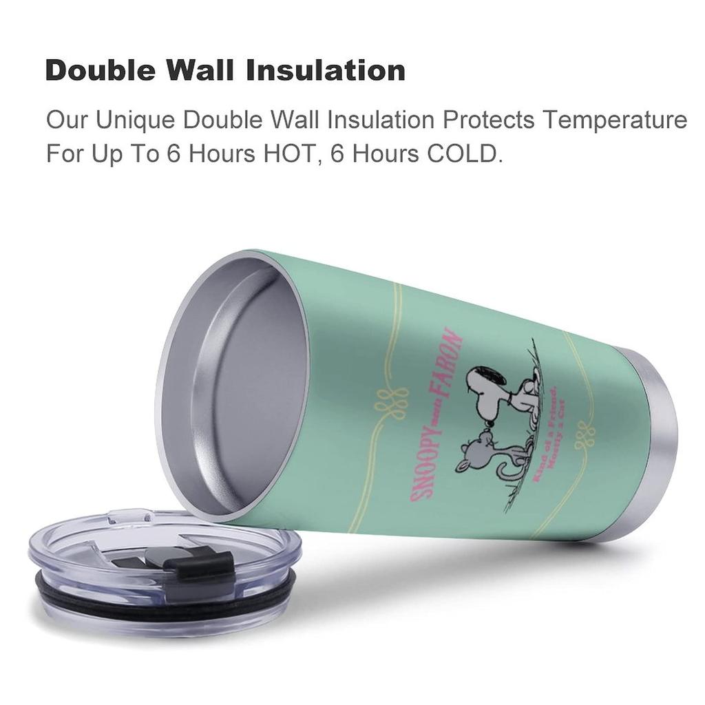 Snoopy Faron Tumbler Mug Coffee Cup Convenience Store Cup EVISUK Water Bottle Direct Drinking Stainless Steel with Lid Portable Straw Character Goods