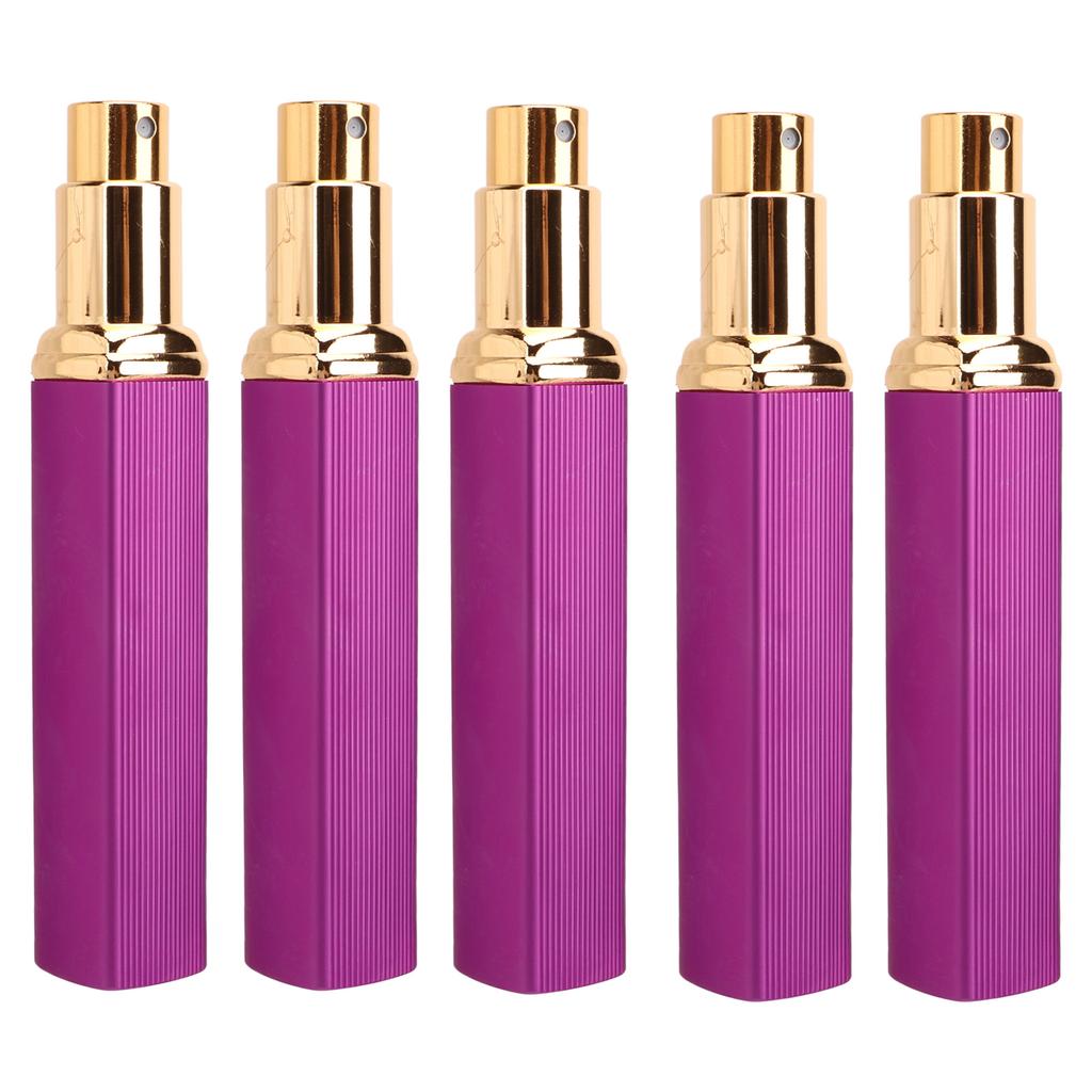 5pcs Travel Spray Bottles Eletrolytic Aluminium 12ml Refillable Perfume Bottles Durable Pocket