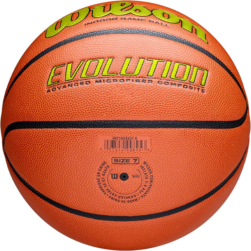 Wilson Evolution Game Basketball Opt 7 - Durable, Lightweight, High Performance Sports Equipment